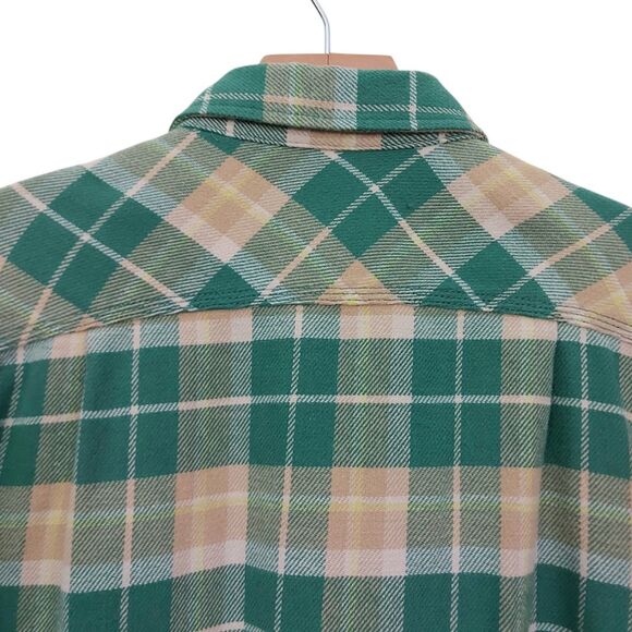 Brixton Shirt Mens Small Green Flannel Plaid Long Sleeve Standard Fit Bowery - Picture 6 of 12
